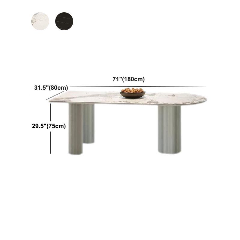 Stone Top Dining Table Traditional Luxury Dining Table with 3 Legs