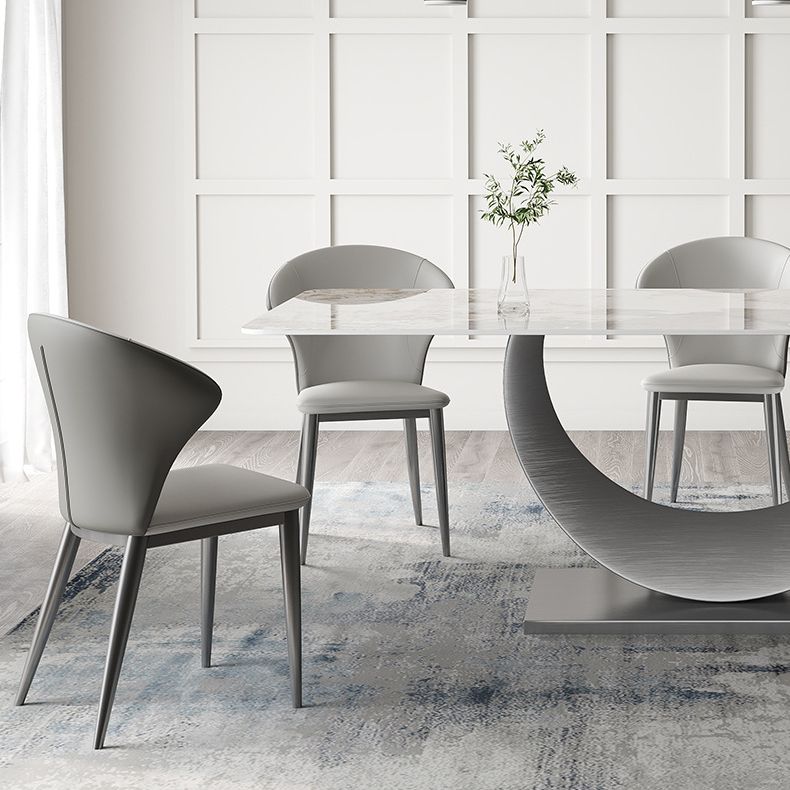 Industrial Dinner Table Stone Rectangle Dining Site Table for Dining Room