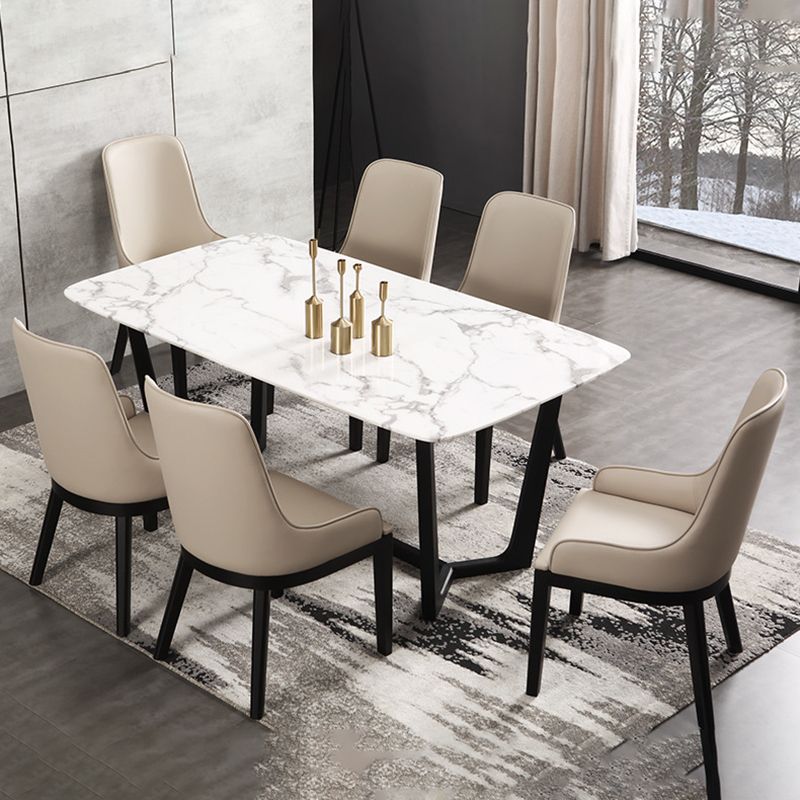 Modern Style Faux Leather Chairs Arm Side Chairs with Wooden Legs for Home Use