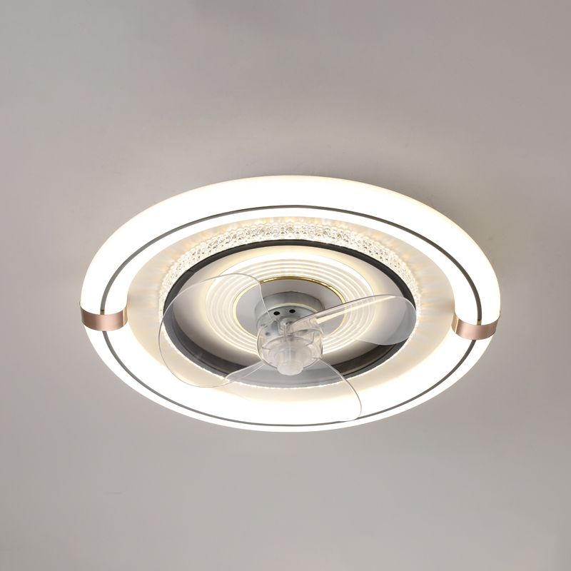 Weiße ultradünne runde Deckenlüfter Minimalistische LED -Acryl -Halbmontage -Beleuchtung für Wohnzimmer