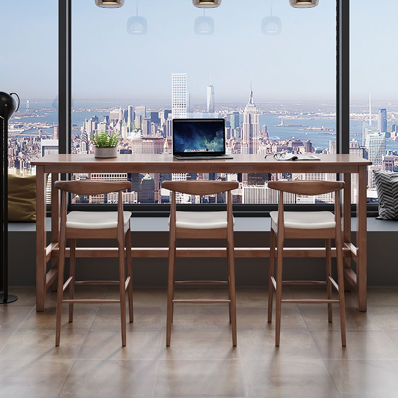 Contemporary Bar Dining Table Living Room Rectangle Wood Counter Table