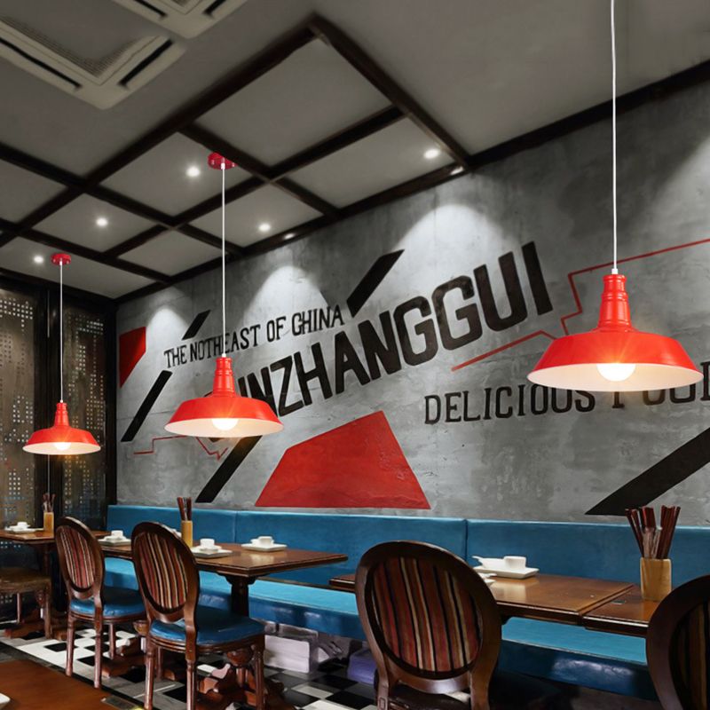 Nordic Bell Shade Hanging Light, Macaron Style Metal 1-Light Hanging Light Fixtures for Indoor