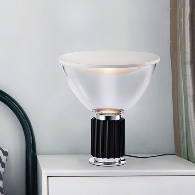 Round Glass Table Lamp Modern Style 1 Light Table Lamp Fixtures