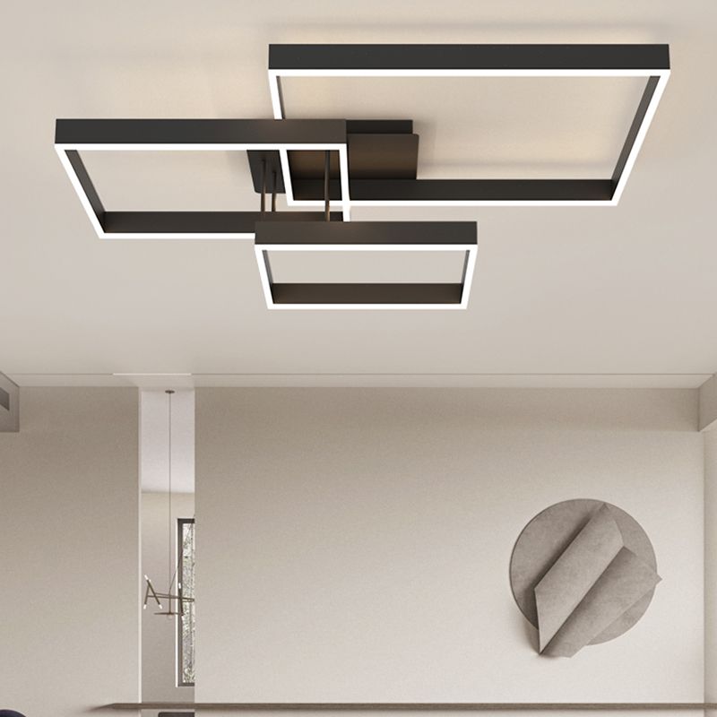 Luz empotrada LED moderna para sala de estar, luz acrílica geométrica de 3 luces montada en el techo