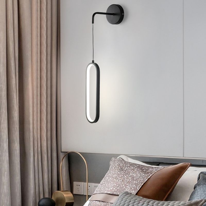 Bedside Modernist Wall Sconce Oval Single Light LED Simple Wall Mounted Light