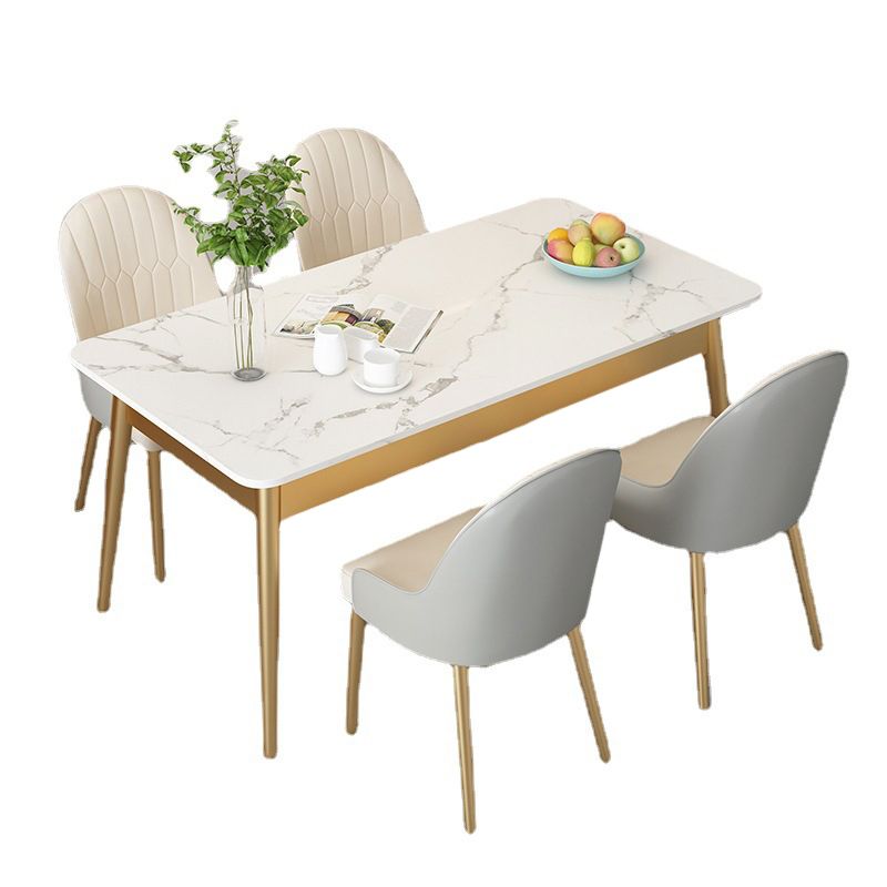 Dinner Room Luxury Dining Table Kitchen Stone 4 Legs Dining Table