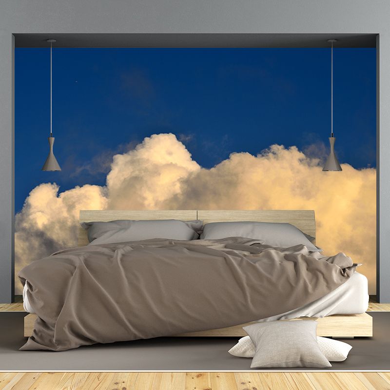 Clouds in Blue Sky Mural Waterproof Wall Decor for Meeting Room Gust Room