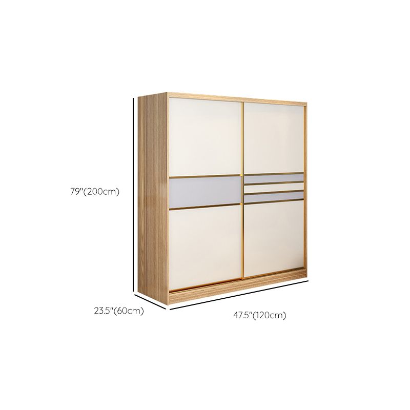 Engineered Wood Wardrobe Armoire with Garment Rod Modern Wardrobe Cabinet
