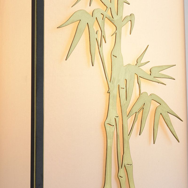 Lámpara montada en la pared rectangular tradicional 2 luces aplastante de tela en blanco para la cama