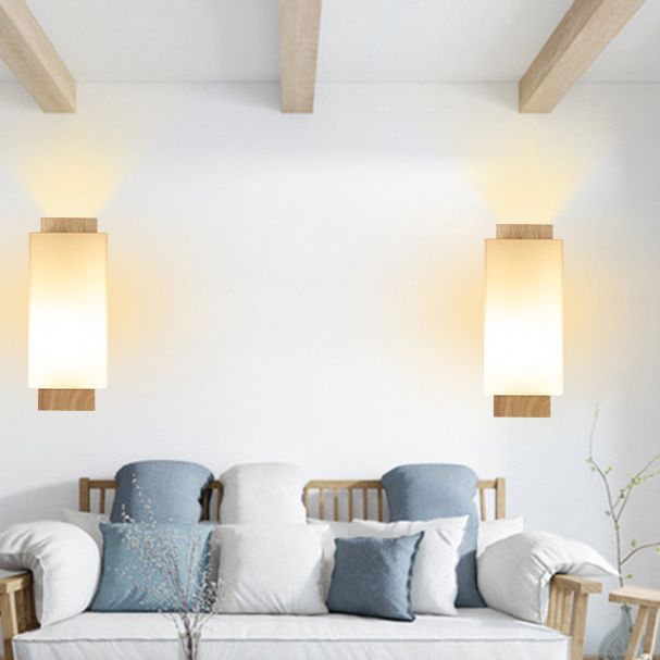 Wit rechthoekige wand sconce verlichting moderne stijl glazen wand gemonteerd verlichtingsarmatuur