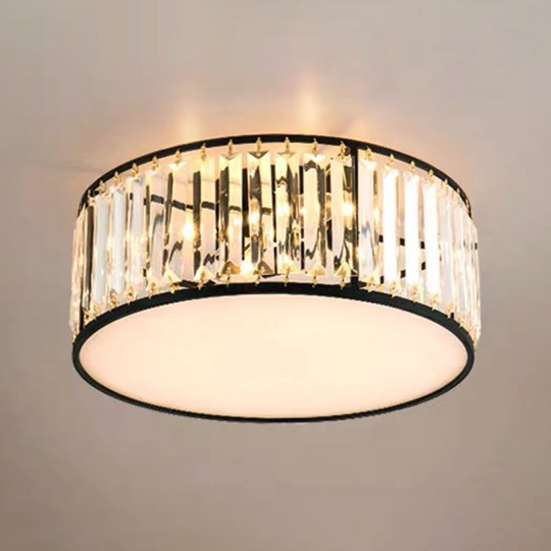 Colonial Style Geometric Flush Mount Light Crystal 1-Light Flush Ceiling Lights