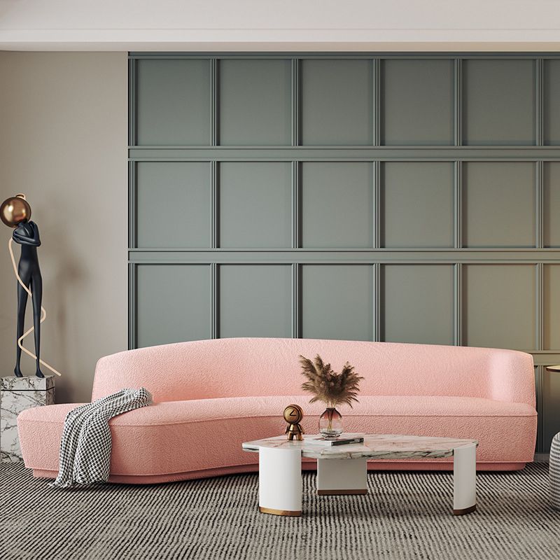 30" Wide Contemporary Sectional Sofa Fabric Curved Corner Sectional