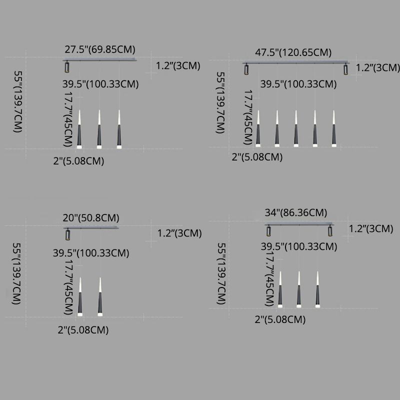 Luce isola a LED geometrica in ferro battuto nella moderna semplicità a sospensione acrilica Light per sala da pranzo