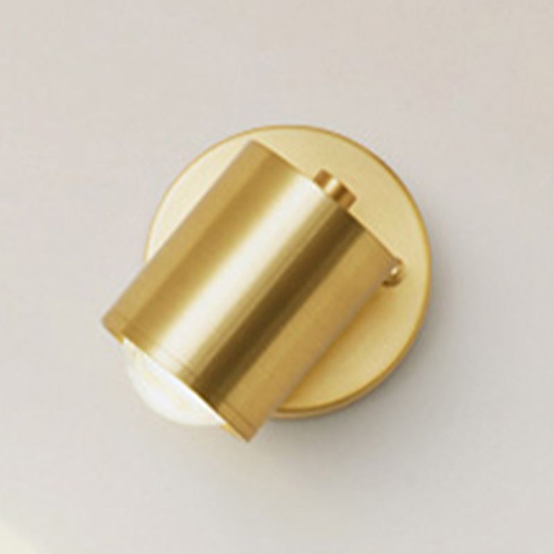 Nordic Style Brass Wall Light Geometric LED Wall Sconce in Gold for Bedroom