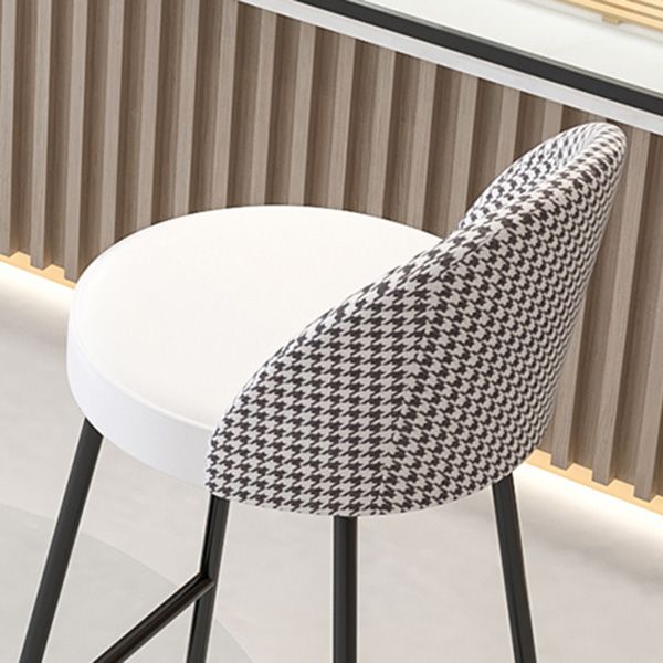 Restaurant Modern Bucket Counter Bar Stool Leather and Metal Counter-height Stool