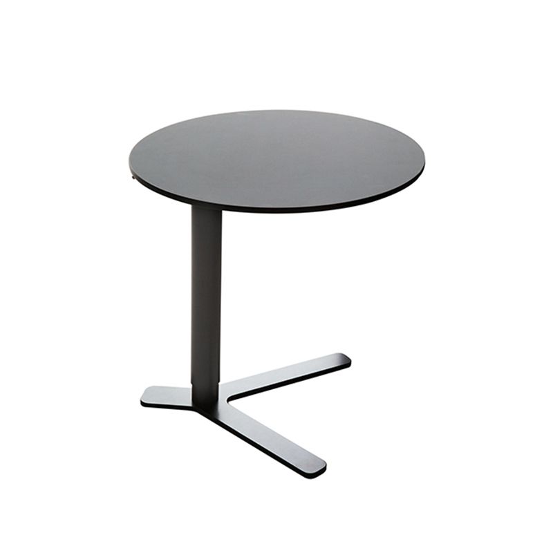 Mid-Century Metallic Pedestal End Table Round Side End Table