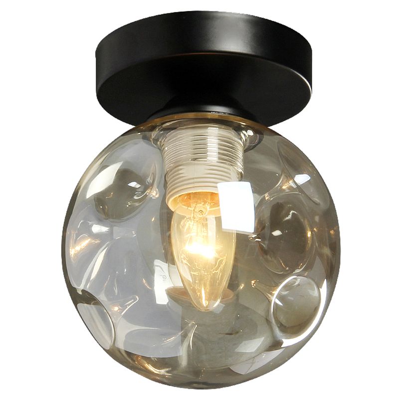 Globe Semi Flush Mount luminaire moderniste 1 plafond en verre clair