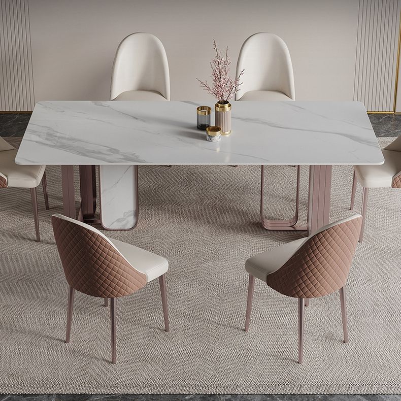 Luxury Sintered Stone Dining Set 1/2/5/6/7 Pieces Rectangle Dining Table with Chairs