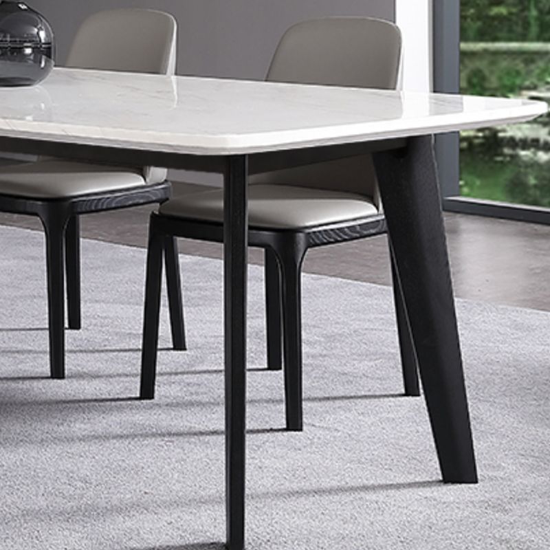 White and Black Dinner Room Kitchen Table Rectangle Dining Site Table
