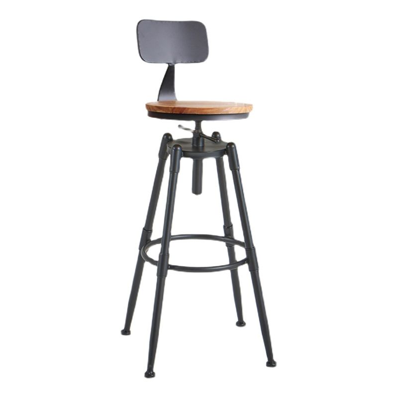 Taburete de bar de metal de estilo industrial con patas de hierro, taburete contrario para barra de cocina