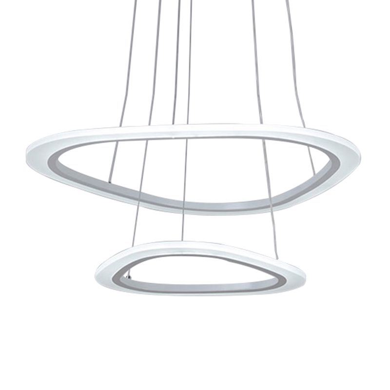 Lampada a trappola a led triangolare minimalista Acrilico ACRILICO Spazza del soffitto in bianco