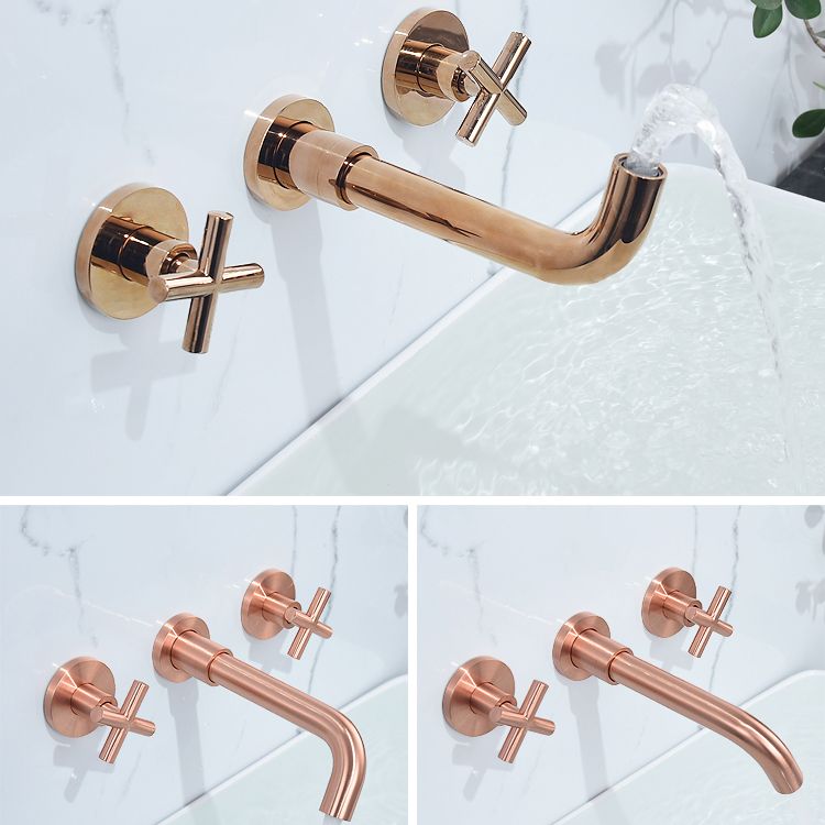 Traditioal Brass Roman Tub Faucet with 2 Cross Handles Tub Faucet
