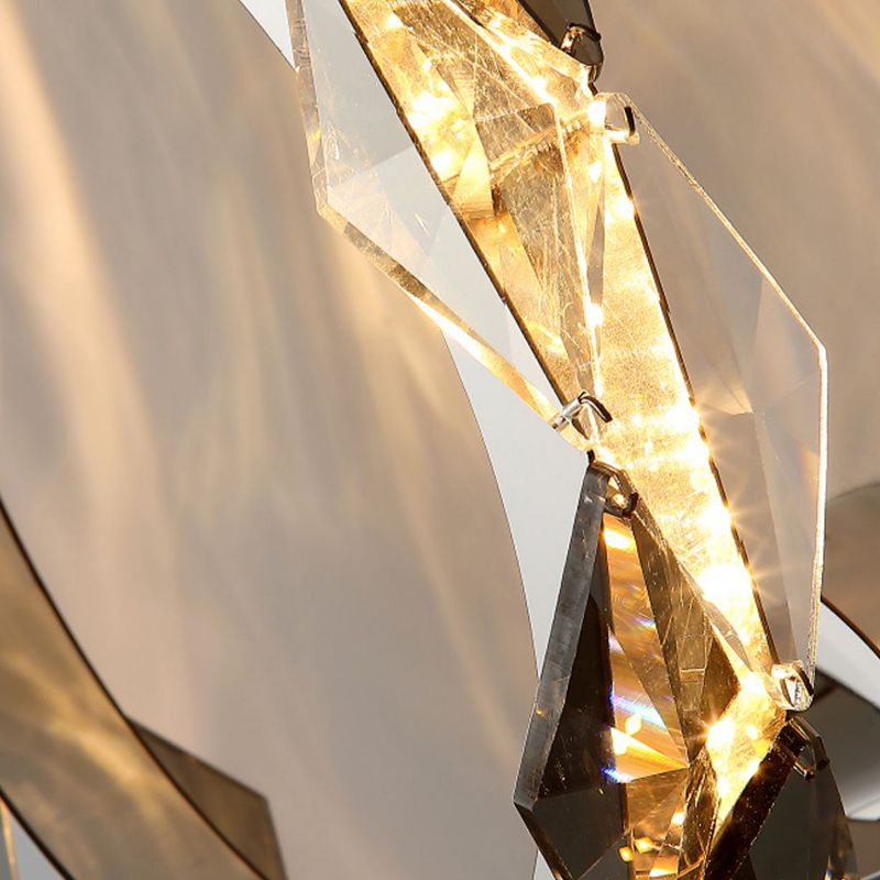 Modern Style Wall Mount Lamp LED with Crystal Shade for Bedroom