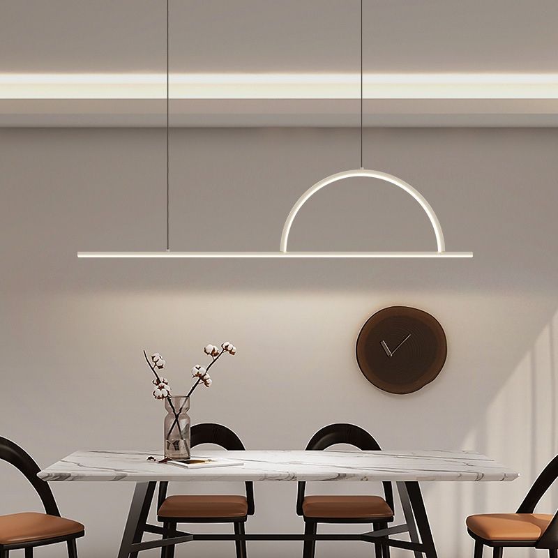 Ideas de iluminación de la isla de la isla de la isla de forma lineal de estilo contemporáneo de forma lineal