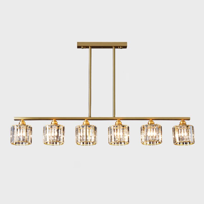 Lámpara de colgadura de estilo nórdico de estilo de cristal de cobre completo para el comedor