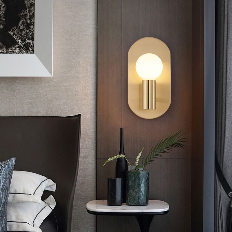 Single Contemporary Golden Finish Metallic Unique Bathroom Vanity Light