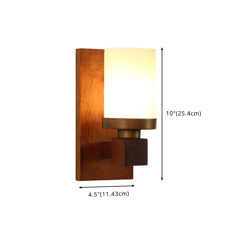 Aplique de pared americano vintage para sala de estar, 1 luz, aplique de pared de madera para pasillo