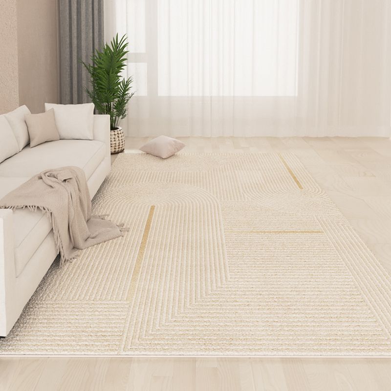 Brown Simple Carpet Polyester Line Carpet Stain Resistant Carpet for Drawing Room