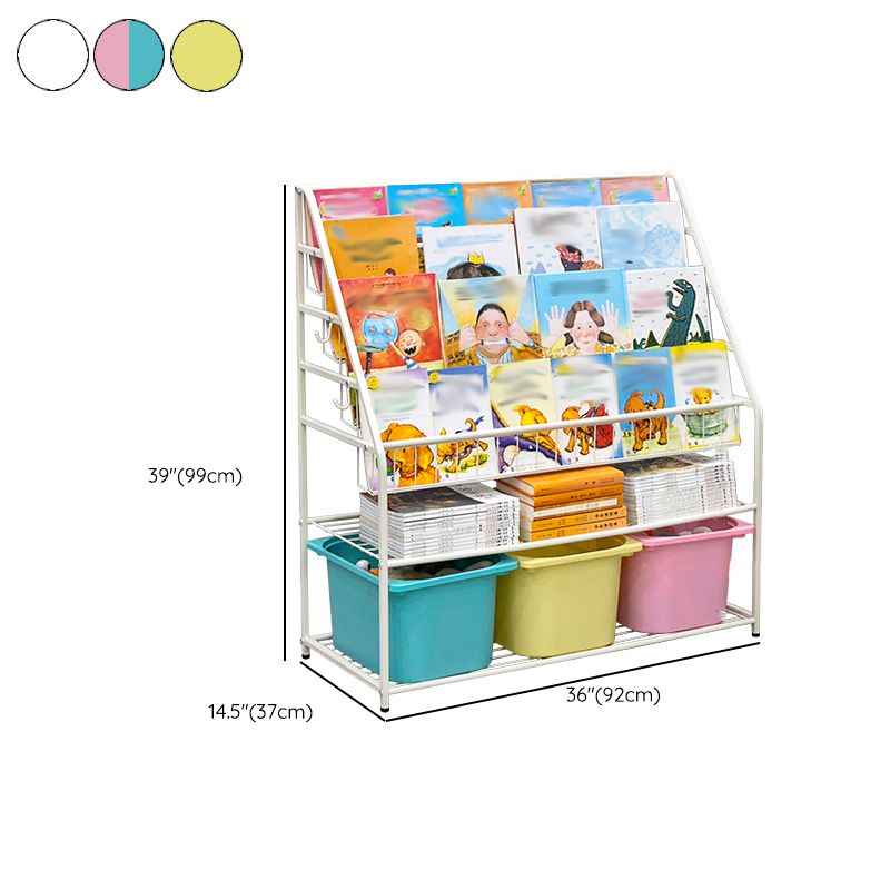 Contemporary Metal Standard Bookcase Closed Back Kids Standard Bookcase