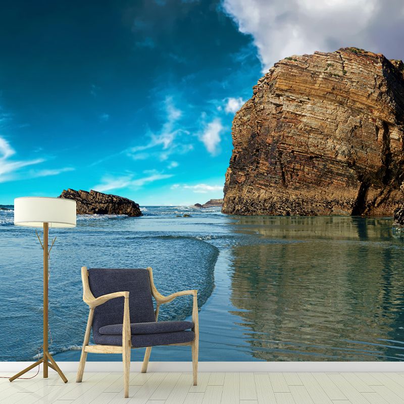 Contemporary Seascape Mural Wall Decor Environment Friendly for Bathroom