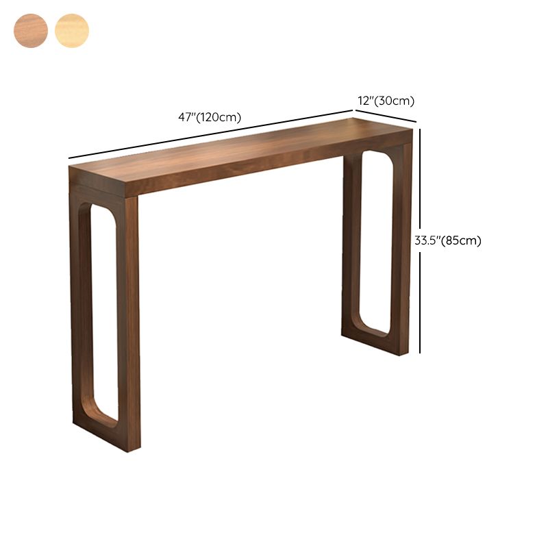 Solid Wood Rectangle Console Table Sled Base 33.46" Tall End Table