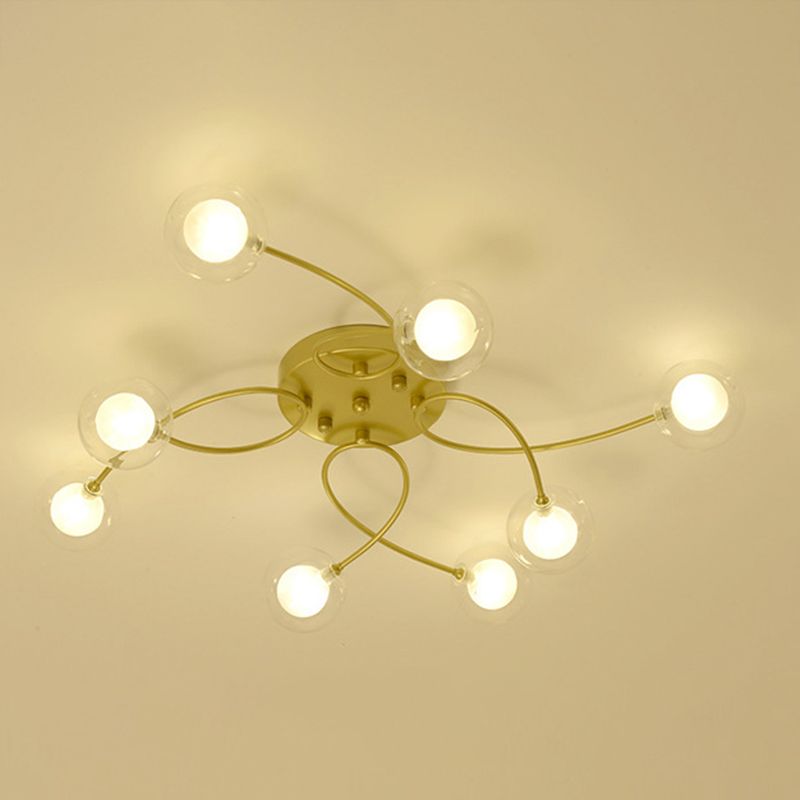 Lámpara de techo de múltiples luz iluminación de techo de vidrio de estilo moderno para sala de estar