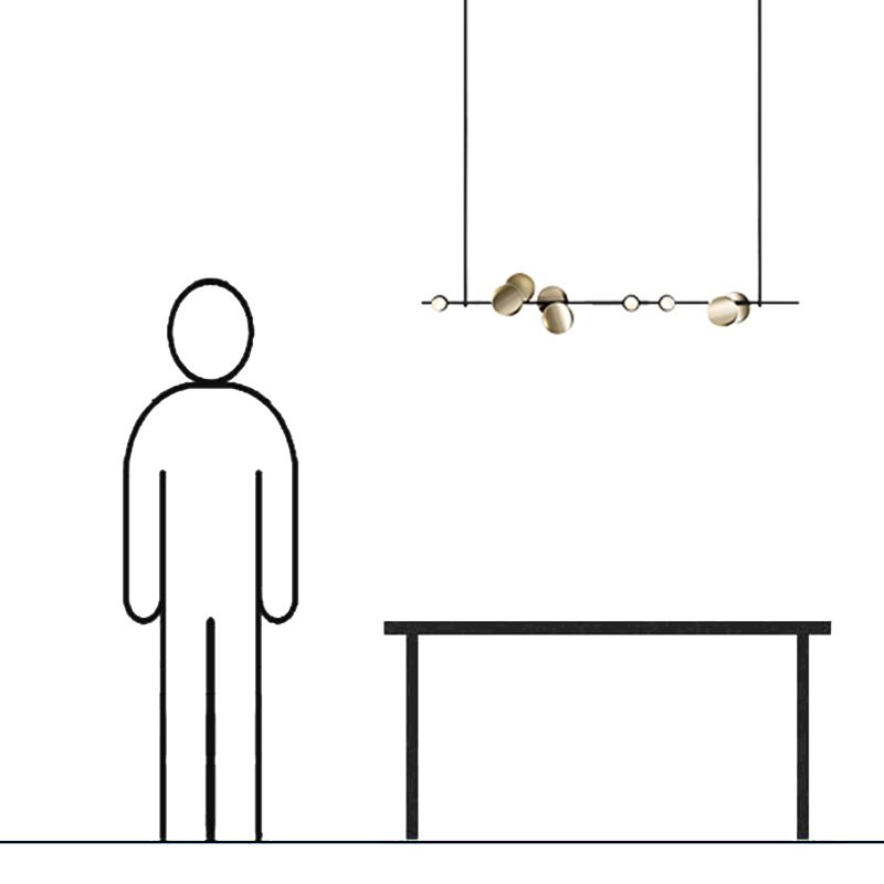 47" Wide Post Modern Metal Linear Design Island Light 9 Lights Minimalist Hanging Pendant Light in Gold