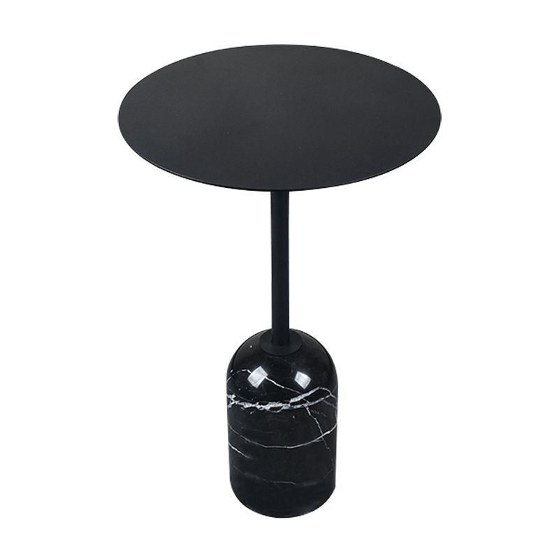 Contemporary Metal End Table Round Pedestal Accent Side Table