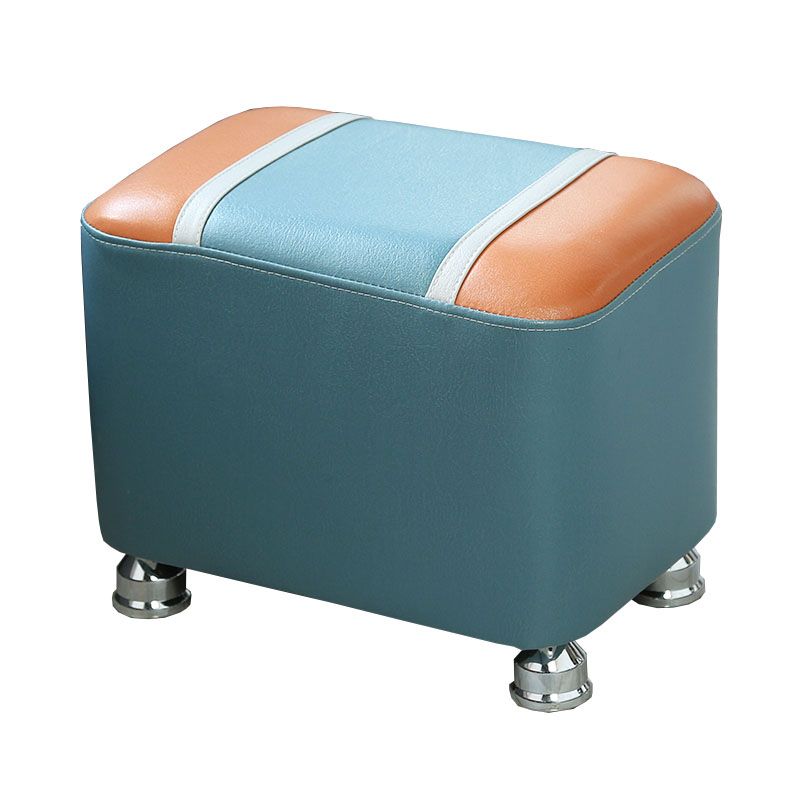 Color Matching Leather Standard Stool Modern Style Simple Rectangular Stool
