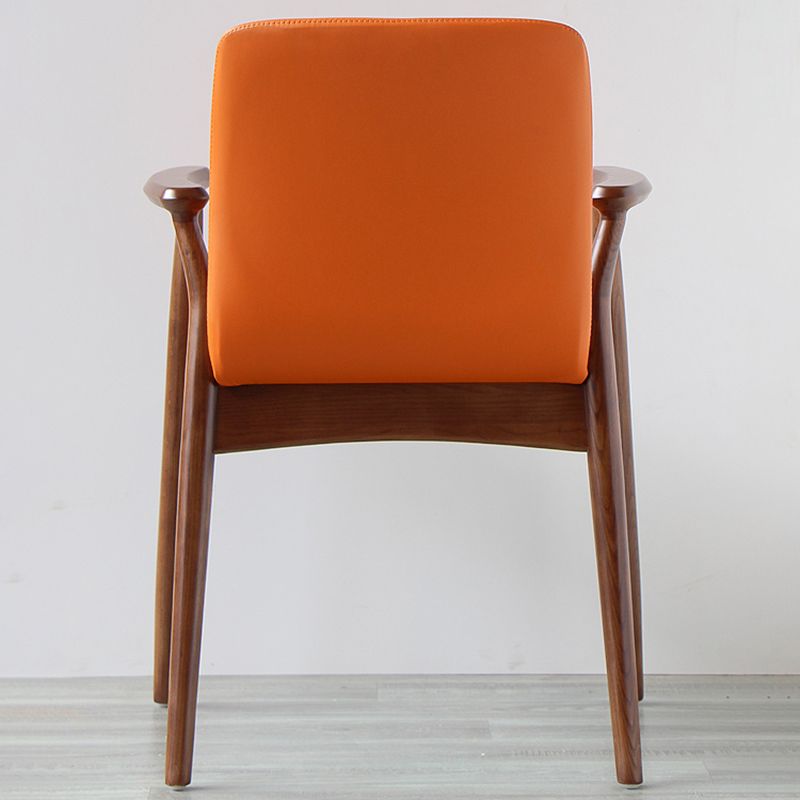 Contemporary Solid Back Kitchen Dining Arm Chair Solid Wood Dining Arm Chair