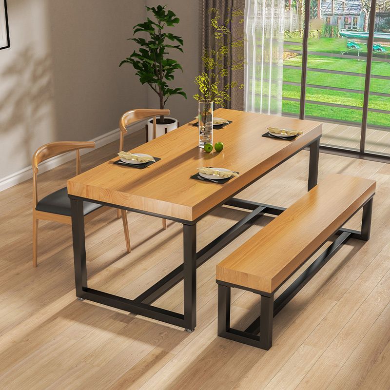 Industrial 1/2/3/4/5 Pieces Dining Set Solid Wood Dining Table with Chairs