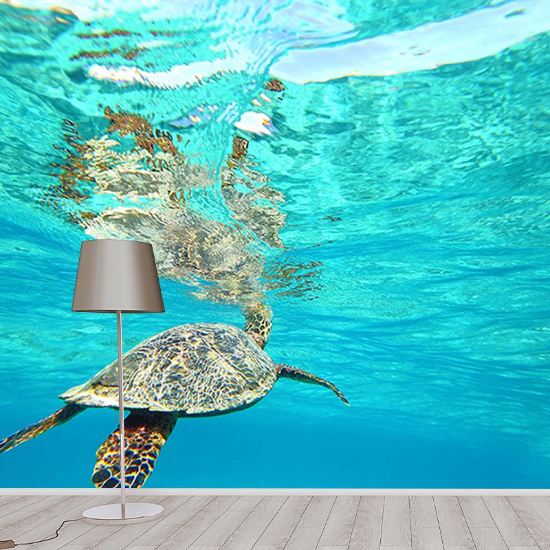 Photography Sea Turtle Wall Mural Environmental Mildew Resistant Wall Mural