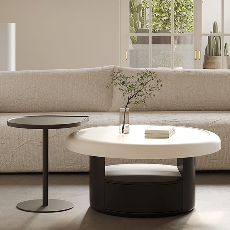 Contemporary Cocktail Table Round Pedestal Coffee Cocktail Table