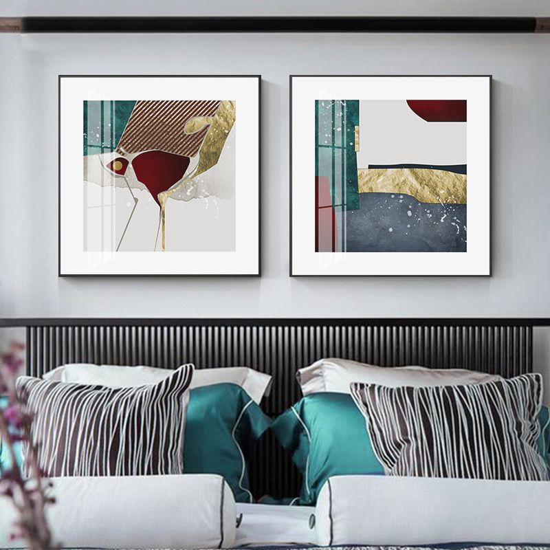 Lichte kleur abstracte muur decor getextureerde eigentijdse stijl meisjes slaapkamer canvas