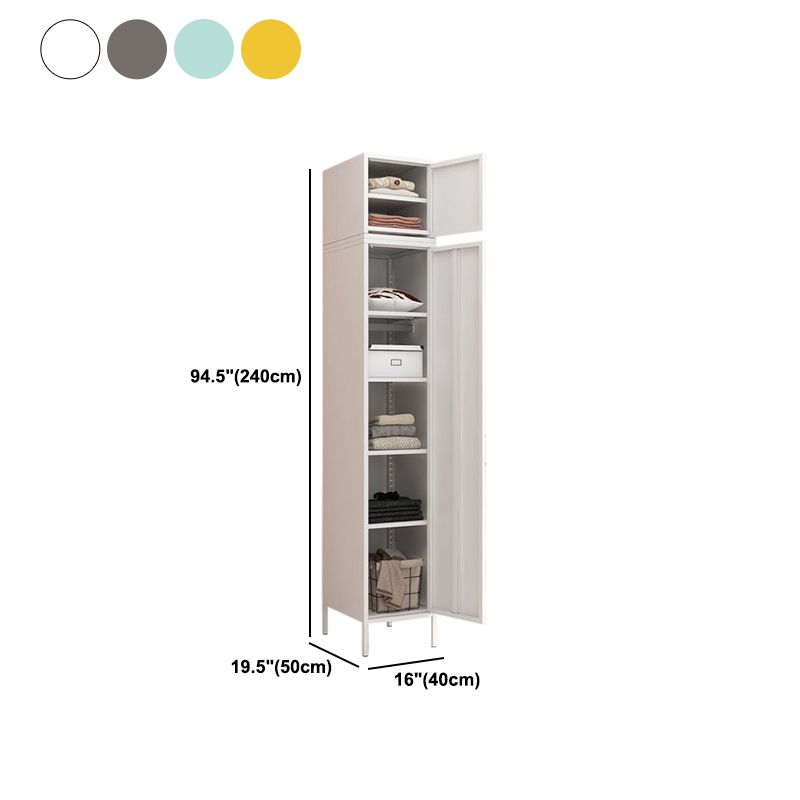 Steel Storage Cabinet Contemporary Non-Hanging Armoire for Home