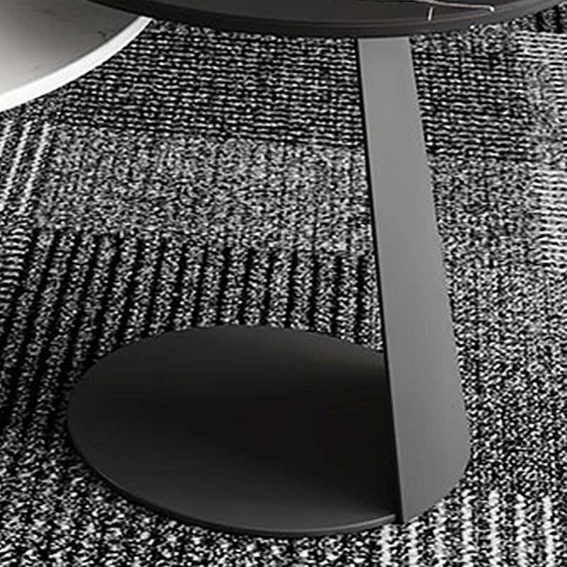 Modern Fixed Top Coffee Table Round Steel Abstract Cocktail Table