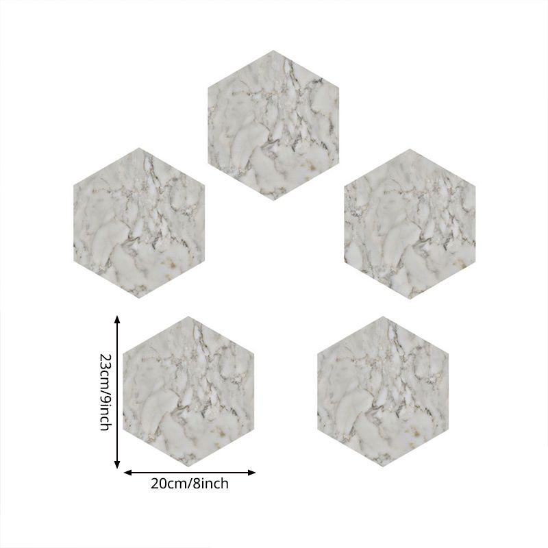 Marble Peel and Stick Wallpapers in White Modern Wall Decor for Living Room (10 Pieces)