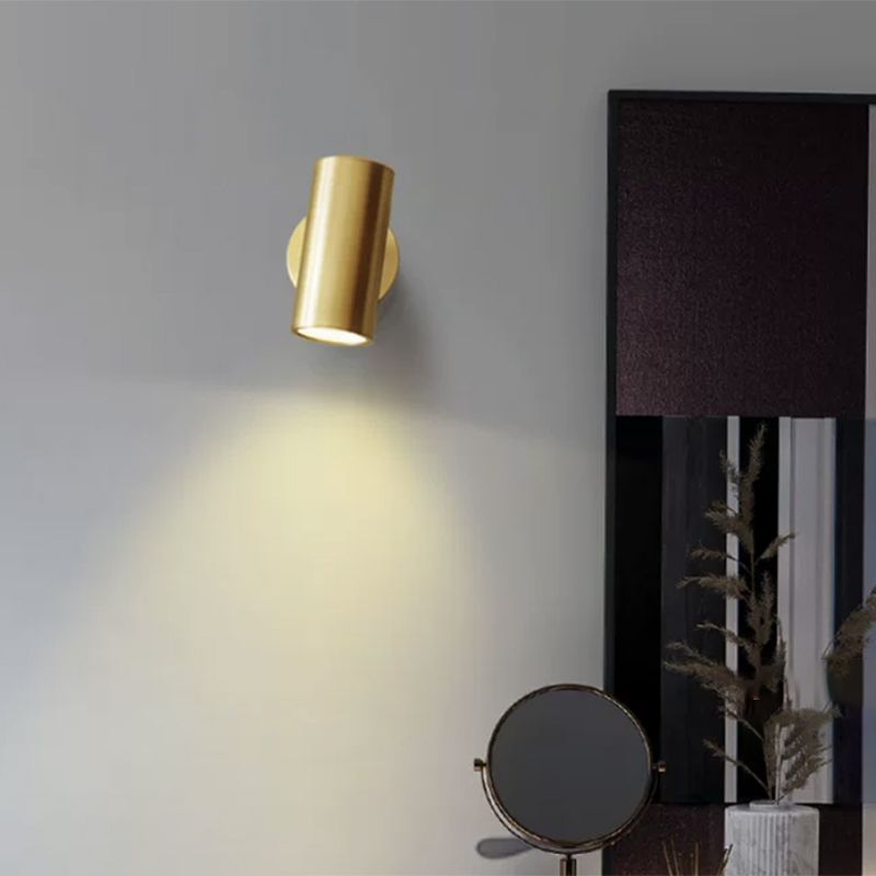 Modern Wall Sconce Cylinder Shape Wall Light with Metal Shade for Bedroom