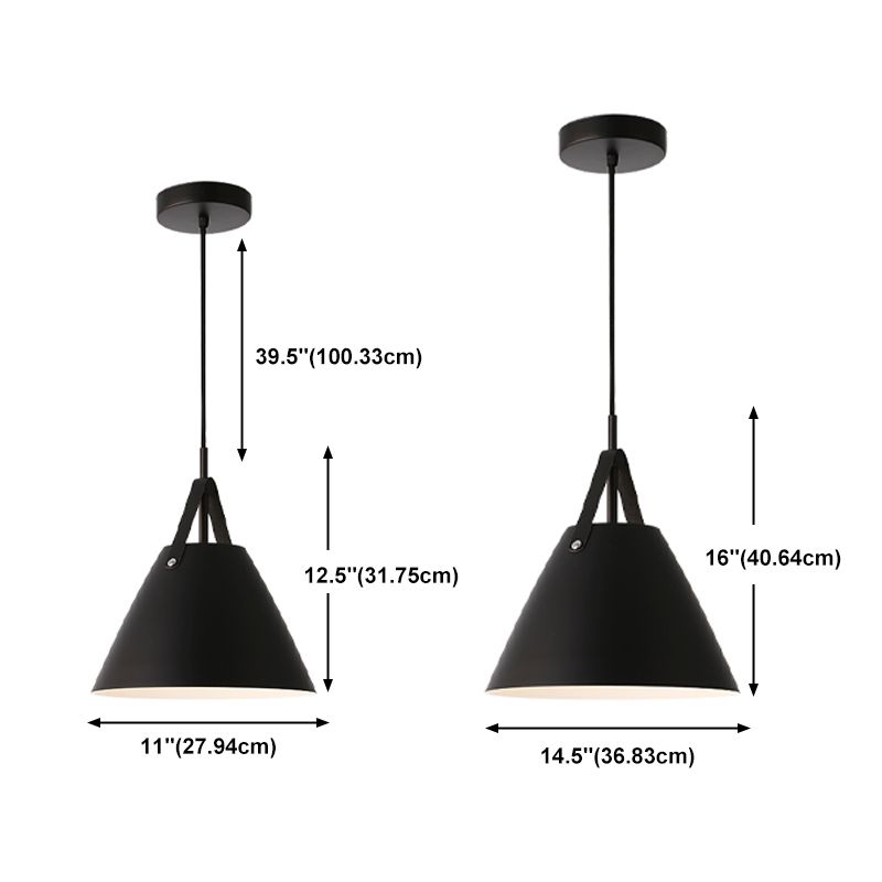 Modern Style Cone Hanging Light Metal 1 Light Hanging Lamp for Bedroom