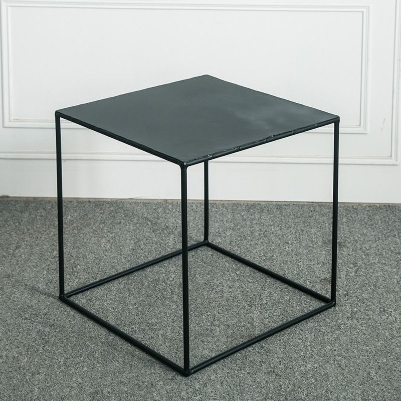 Mid-Century Modern Cocktail Table Metal Square Single Coffee Table